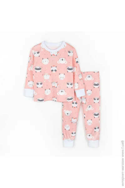 Кофта + штани Dexter'S Піжама дитяча для дівчаток на манжетах Panda р.110 рожевий 935171 Кофта + штани Dexter'S Піжама дитяча для дівчаток на манжетах Panda р.110 рожевий 935171