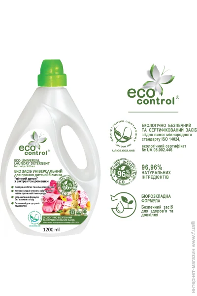 Гель для прання Eco Control для дитячих речей та одягу 1200 мл (4823080005132) Гель для прання Eco Control для дитячих речей та одягу 1200 мл (4823080005132)