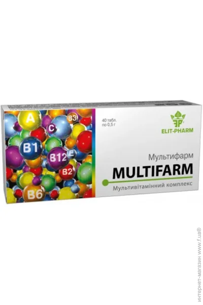 Мультивітамінний комплекс Elit-Pharm Multifarm 40 Caps (000025359) Мультивітамінний комплекс Elit-Pharm Multifarm 40 Caps (000025359)