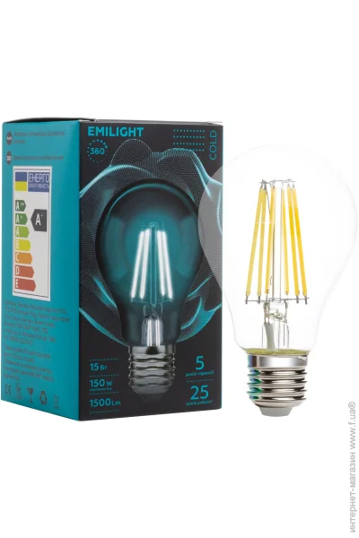   Emilight   FIL CL A60 15  E27 4000  220  