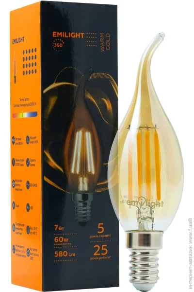   Emilight   FIL Gold CA35 7  E14 3000  220  