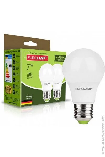   Eurolamp - LED A60 7W E27 3000K 220V  1+ 1 (MLP-LED-A60-07272(E))