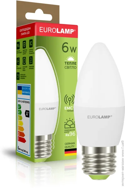   Eurolamp   LED EURO 6  C37  E27 175  3000  LED-CL-06273(EURO)