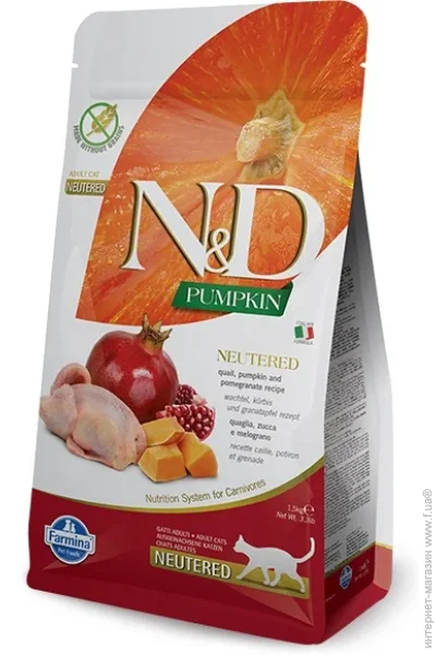   Farmina N&D Ocean PUMPKIN QUAIL & POMEGRANATE NEUTERED ADULT 1,5 