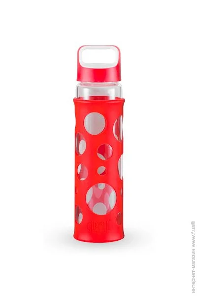 Gipfel Бутылка для воды LEVADA 700мл. Материал: боросиликатное стекло, силикон, пластик. Цвет: силикона красный 8340 Gipfel Бутылка для воды LEVADA 700мл. Материал: боросиликатное стекло, силикон, пластик. Цвет: силикона красный 8340