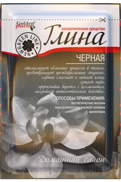 Маска Golden Pharm Глина черная косметическая Голден-Фарм 60г (00000031829) Маска Golden Pharm Глина черная косметическая Голден-Фарм 60г (00000031829)