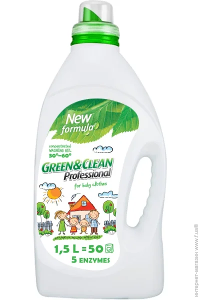 Гель для стирки Green Clean для детских вещей 1500 мл (4823069701772) Гель для стирки Green Clean для детских вещей 1500 мл (4823069701772)