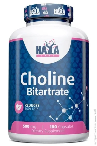   Haya Labs Choline Bitartrate 500 mg 100 Caps (000019557)