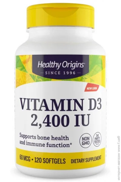 Витамины и минералы Healthy Origins Vitamin D3 2400 IU, 120 капсул Витамины и минералы Healthy Origins Vitamin D3 2400 IU, 120 капсул