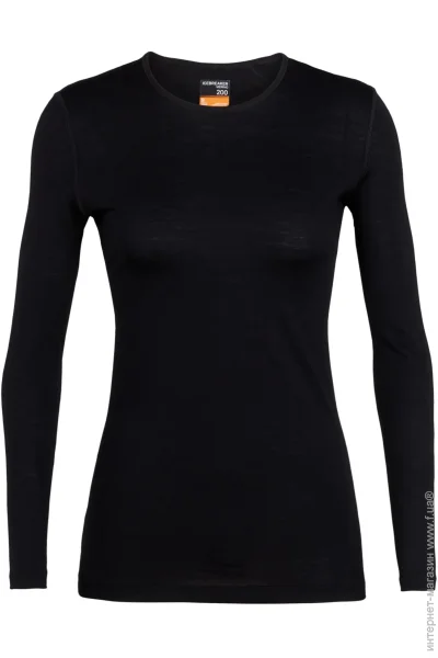 Icebreaker  200 Oasis LS Crewe Wmn Black S (1052-104 375 001 S)