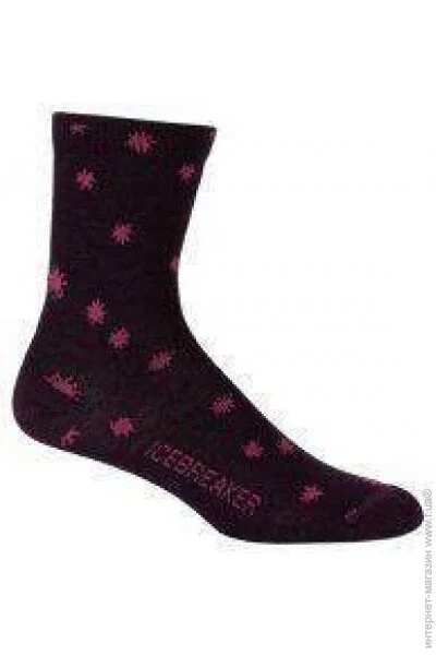  Icebreaker  City UltraLite Starry Night 3/4 Crew Bordeaux/Cherub L (1052-100 111 H60 L)