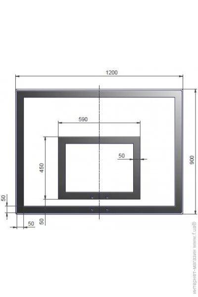 Interplastic Щит баскетбольний +  кільце з сіткою 120х90 см ламіноване (3791) Interplastic Щит баскетбольний +  кільце з сіткою 120х90 см ламіноване (3791)