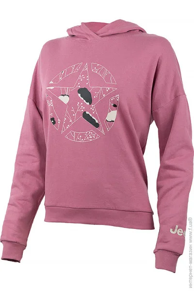  () Jeep Ƴ  HOODED CROPPED SWEATSHIRT STAR Botanical Print Գ S (O102607-P490 S)