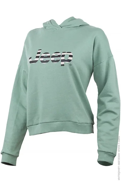 Jeep HOODED CROPPED SWEATSHIRT Striped Print (O102609-E854-S)