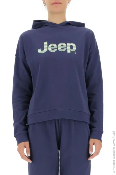  Jeep J WOMAN HOODED CROPPED SWEATSHIRT Striped Print J22W (O102609-A184-S)
