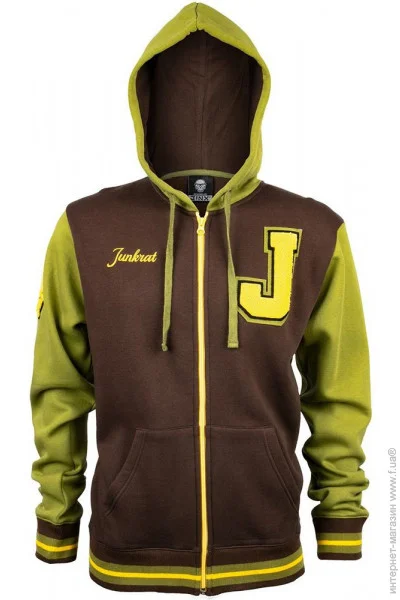  () Jinx Overwatch Zip Up Hoodie-Junkrat Varsity Brown, M (JINX-9351M)