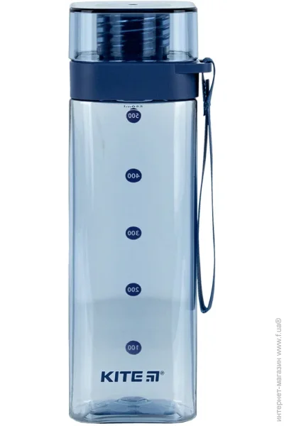 Бутылка KITE для воды 550 мл квадратная голубая (K24-1209-1) Бутылка KITE для воды 550 мл квадратная голубая (K24-1209-1)