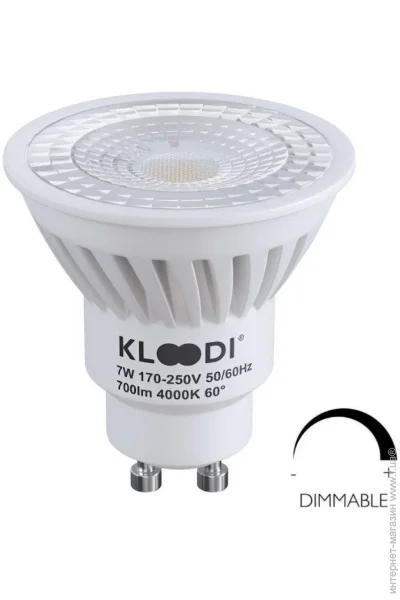 Kloodi  LED GU10 7W 4000 700Lm DIM KDGU10-7WSMD 4K 60D DIM (KLOODI_KDGU10-7WSMD 4K 60D DIM)
