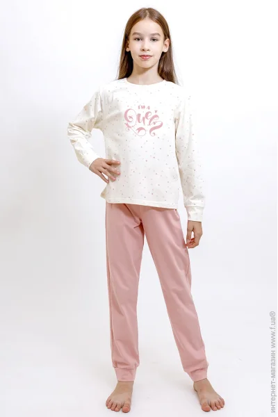 Пижамный комплект Kosta Пижама для девочек р.134–140 молочный 2515-3 Пижамный комплект Kosta Пижама для девочек р.134–140 молочный 2515-3