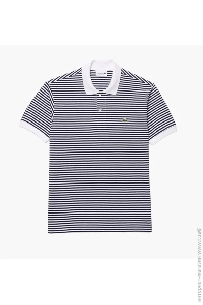   Lacoste Classic Fit L.12.12 Striped Petit Piqu Polo Black/White (PH9753-51-522-L)