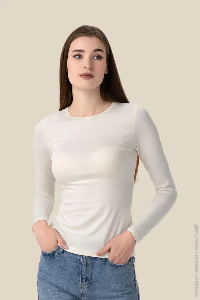 Lawa Лонгслив однотонный женский WBC02348 2XL Молочный (2000990204660) Lawa Лонгслив однотонный женский WBC02348 2XL Молочный (2000990204660)