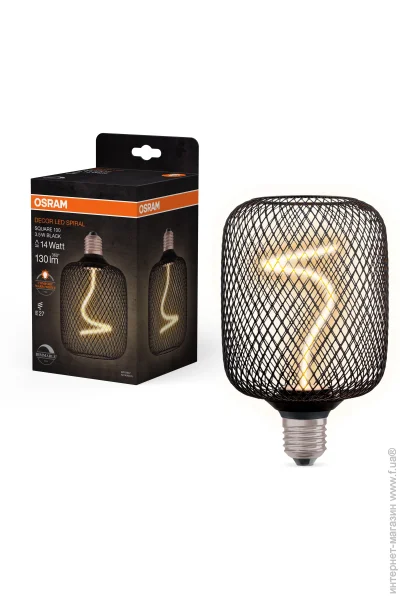   Ledvance   OSRAM DECOR SPIRAL FILAMENT SQUARE Black 3,5  E27 1800  220  