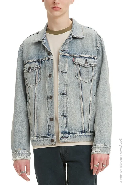  Levis Men'S Light Destructed Trucker Jacket (723340631-L)