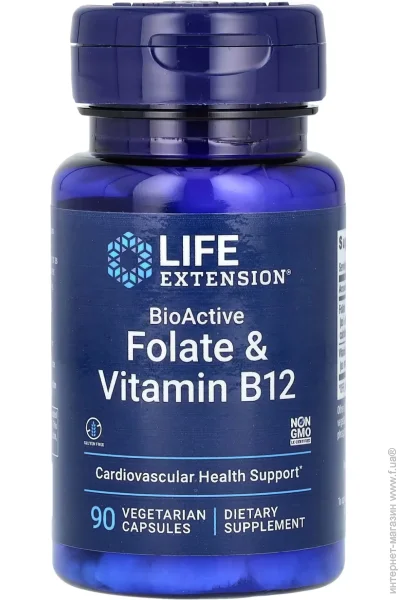 ³ Life Extension BioActive Folate & Vitamin B12 - 90 vcaps (2022-10-1920)