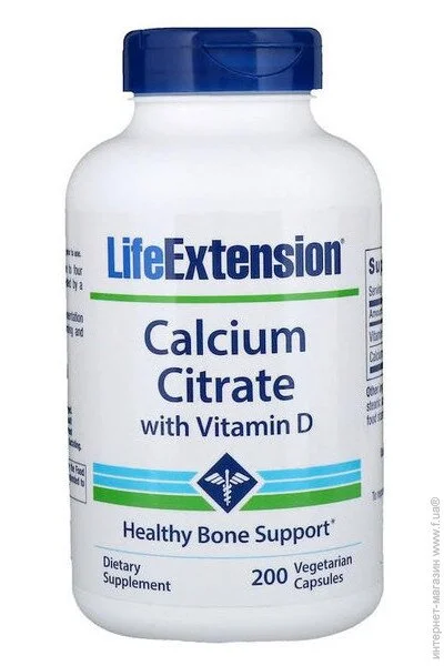  Life Extension Calcium Citrate with Vitamin D 200 Veg Caps (000001952)
