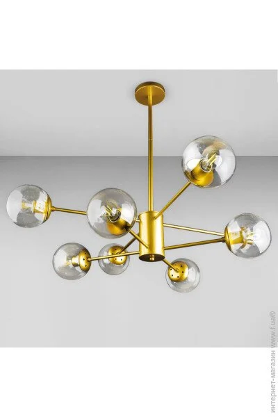 Люстра потолочная молекула Light House DL-19105/8 золото, плафон прозрачный Люстра потолочная молекула Light House DL-19105/8 золото, плафон прозрачный