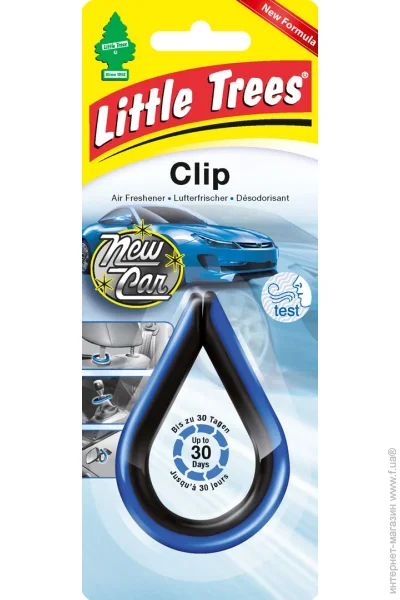 Ароматизатор сухий Little Trees підвісний Clip Новий автомобіль 30 мл Ароматизатор сухий Little Trees підвісний Clip Новий автомобіль 30 мл