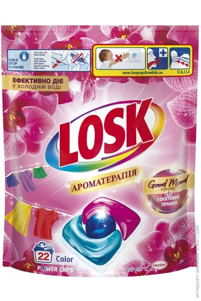 Капсули для прання для кольорових речей Losk Ефірні олії та аромат Малазійська Квітка 22 шт (9000101802467) Капсули для прання для кольорових речей Losk Ефірні олії та аромат Малазійська Квітка 22 шт (9000101802467)