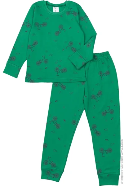 Пижамный комплект Luna Kids Пижама для мальчиков Велосипеды р.104–110 зеленый 0193 Пижамный комплект Luna Kids Пижама для мальчиков Велосипеды р.104–110 зеленый 0193