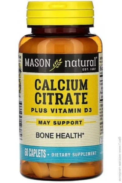   Mason Natural Calcium Citrate Plus Vitamin D3 60 Caps (000021080)