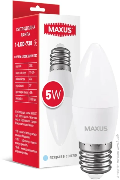   Maxus   5  C37 E27 220  4100  1-LED-738