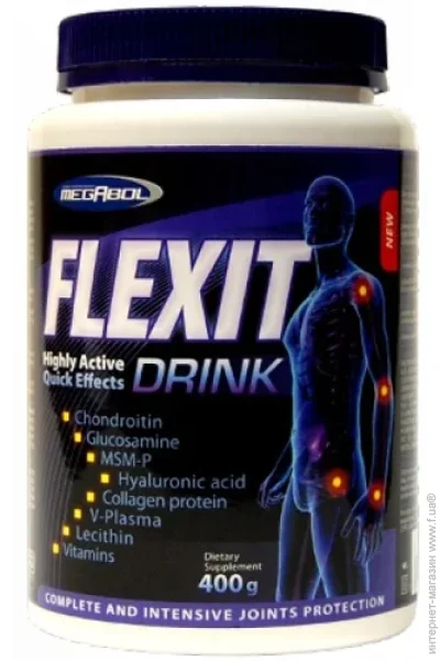 Препарат для суглобів та зв'язок Megabol Flexit, 400 грам Лимон Препарат для суглобів та зв'язок Megabol Flexit, 400 грам Лимон