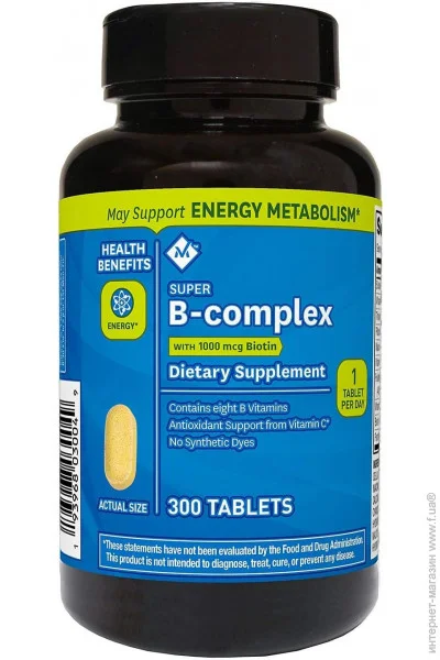 Витамины Member`S Mark Витамин B-комплекс Super B-Complex Dietary Supplement 300 таблеток Витамины Member`S Mark Витамин B-комплекс Super B-Complex Dietary Supplement 300 таблеток