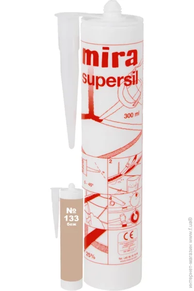 Mira Герметик силіконовий санітарний Supersil 133 бежевий 300 мл Mira Герметик силіконовий санітарний Supersil 133 бежевий 300 мл