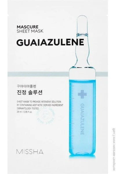 Missha     Mascure Calming Solution Sheet Mask Guaiazulene, 27  (8809581456617)