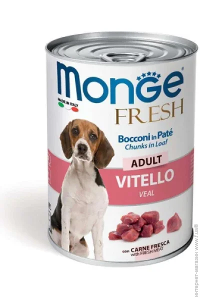 Консервы для собак Monge Dog Fresh телятина 400 г (8009470014458) Консервы для собак Monge Dog Fresh телятина 400 г (8009470014458)