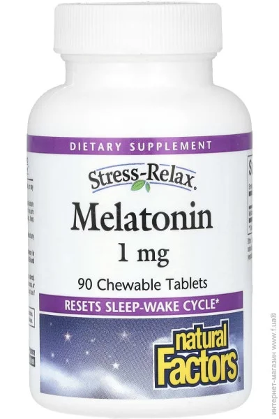  , 1 , Stress Relax, Melatonin, Natural Factors, 90   (NFS02713)