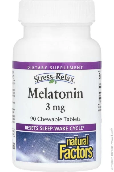  , 3 , Stress Relax, Melatonin, Natural Factors, 90   (NFS02715)