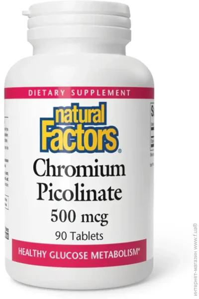 ̳ Natural Factors   Chromium Picolinate 500 mcg 90 tabs (1086-2023-10-3819)