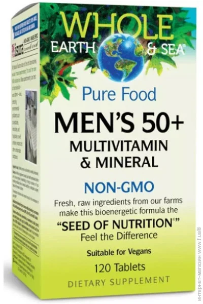   Natural Factors Whole Earth & Sea Men's 50+  120 Tabs (000022101)