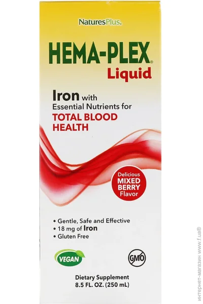     Hema-Plex  , Liquid iron, Natures Plus, 250 . (NTP37687)