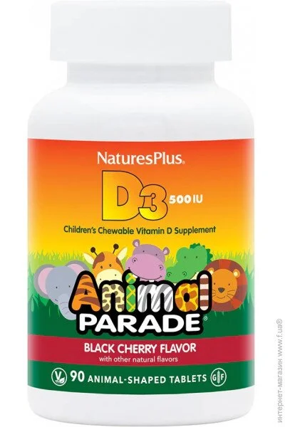    Natures Plus Animal Parade Vitamin D3, 90   
