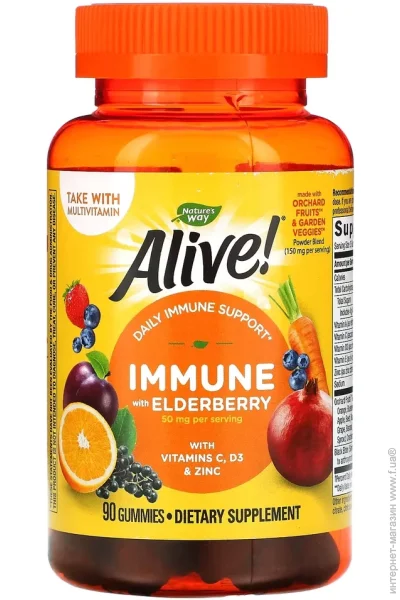   Nature`S Way ³   Nature's Way Alive Immune with Elderberry, 90 