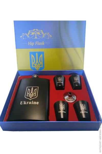 Neko Фляга 265 Мл и 4 Стопки Набор Черный Украина State (tz-14) Neko Фляга 265 Мл и 4 Стопки Набор Черный Украина State (tz-14)