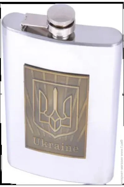 Бутылка Neko Фляга 270 мл Украина Серебро Глянец (ukr-3) Бутылка Neko Фляга 270 мл Украина Серебро Глянец (ukr-3)