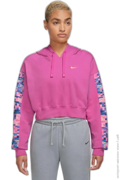  Nike Dri-Fit Gt Fit Hoodie Pro Allover Print Kadn Pembe Sweatshirt (DX0040-623-S)
